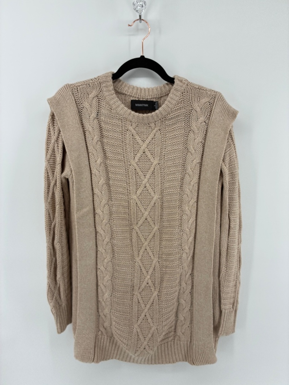 MINKPINK Cable Knit Sweater in Cream